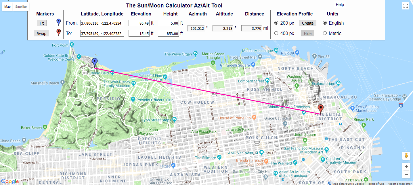 [Image: Azimuth and Altitude to Transamerica Building]