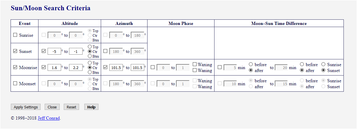 [Image: Sun/Moon Search Criteria for San Francisco Moonrise]